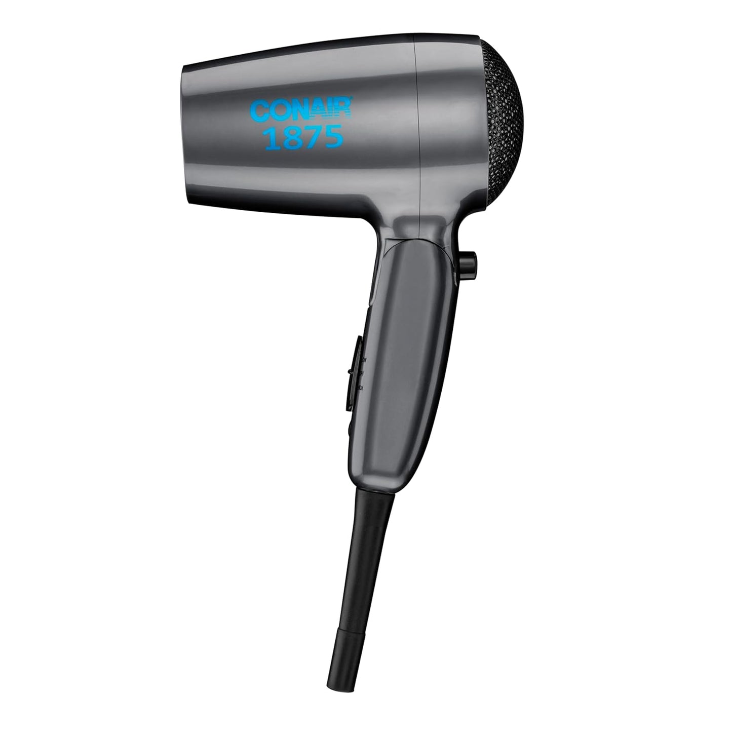 Conair Travel Hair Dryer - 1875W Dual Voltage Compact Blow Dryer | Gray, Folding Handle