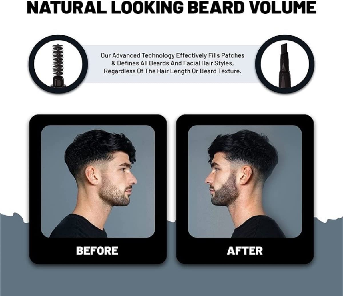 VOID Homme Beard Filler Pencil - Light Brown, Set of 4 - Instant, Waterproof Liner for Natural-Looking Beard Filling