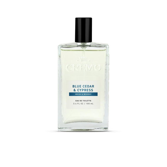 Cremo Cologne For Men - Blue Cedar & Cypress Mens Cologne Spray, A Woodsy Scent with Notes of Lemon Leaf, Cypress and Cedar, Multi-Layered Signature Men's Fragrances, 3.4 Fl Oz