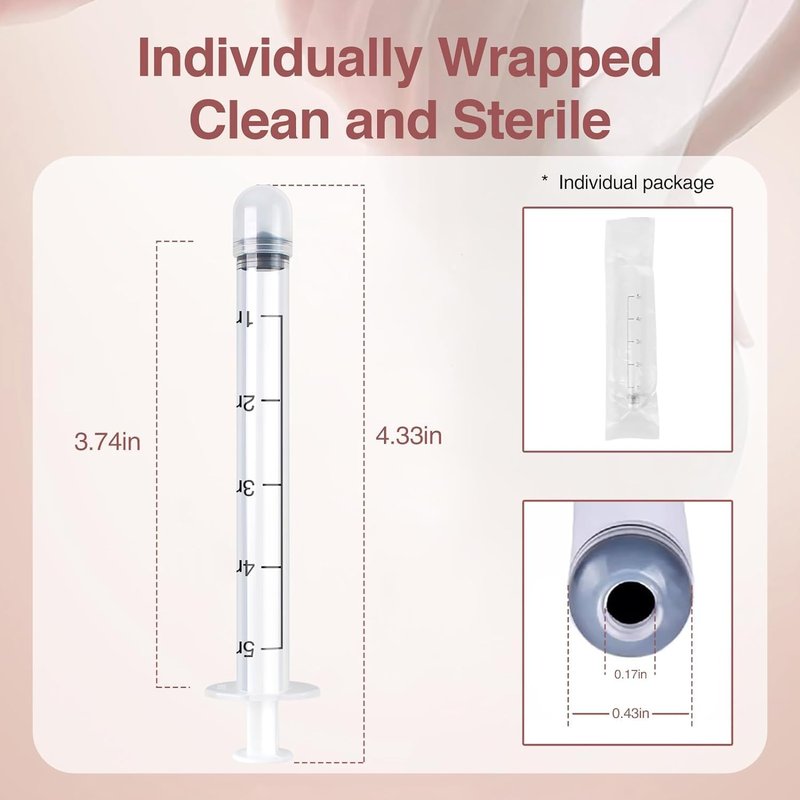 Dizzily 20 Pack Disposable Vaginal Cream Applicators - Fit OTC Gels, Lubes, Premarin, Estrace, Preseed or Creams Products - Comfortable Design, Individually Wrapped, Dosage Markings