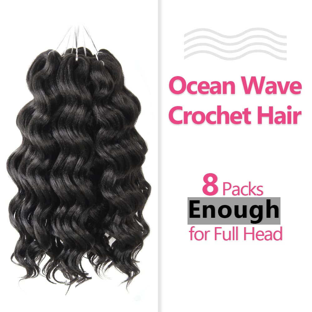 Niseyo NU Ocean Wave Crochet Hair Soft Deep Twist Crochet Braids Synthetic Wavy Braiding Hair Extensions