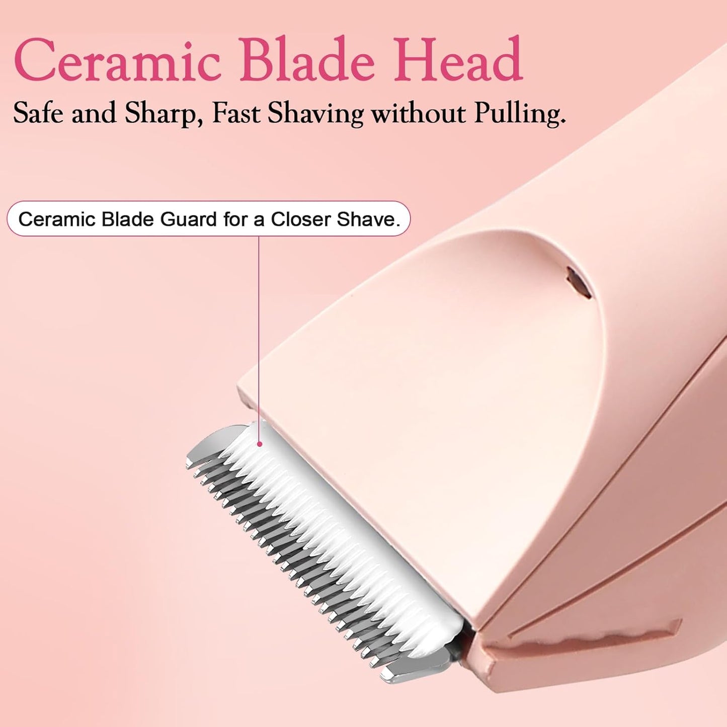 Bikini Trimmer for Women - LED Light, IPX7 Waterproof, Cordless Pubic Hair Shaver | Dual Charging & Skin-Safe Design