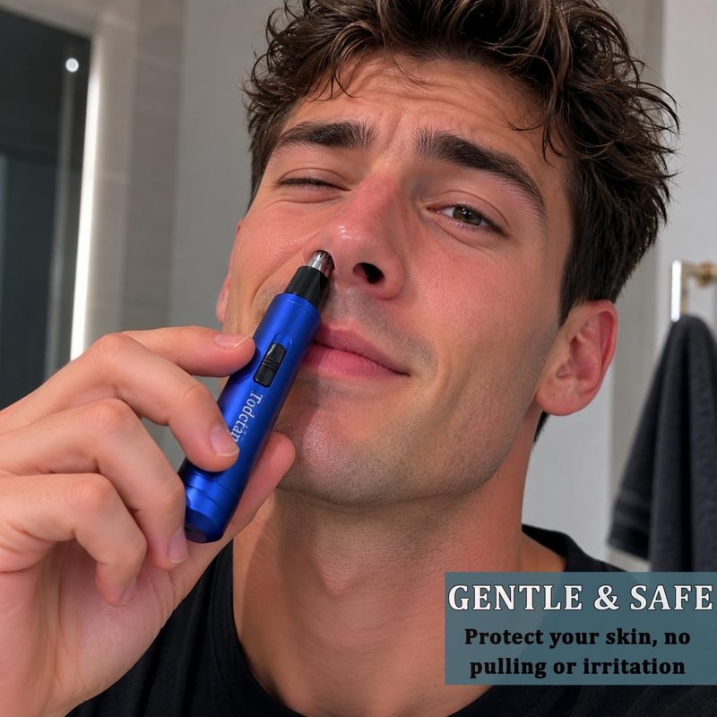 Todetana Nose Hair Trimmer for Men & Women, Painless Electric Nose & Ear Hair Trimmer, 360° Precision Trimming, USB Rechargeable, Easy Clean, Portable Grooming Tool, 2 Pack