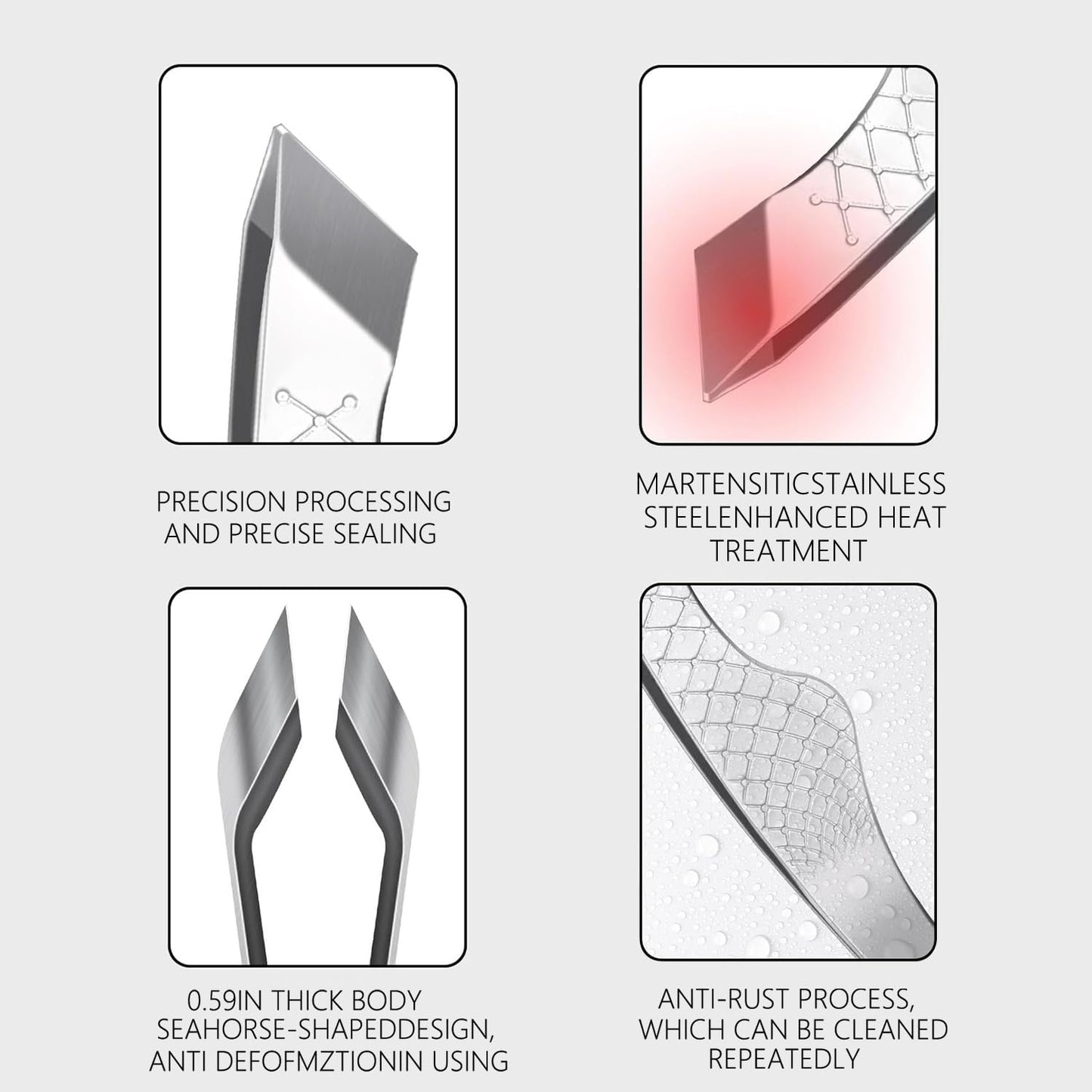 18mm Wide Tweezers for Men - Slant Tip Facial Hair Removal for Precision Beard & Chin Hair - Professional Grade with Case