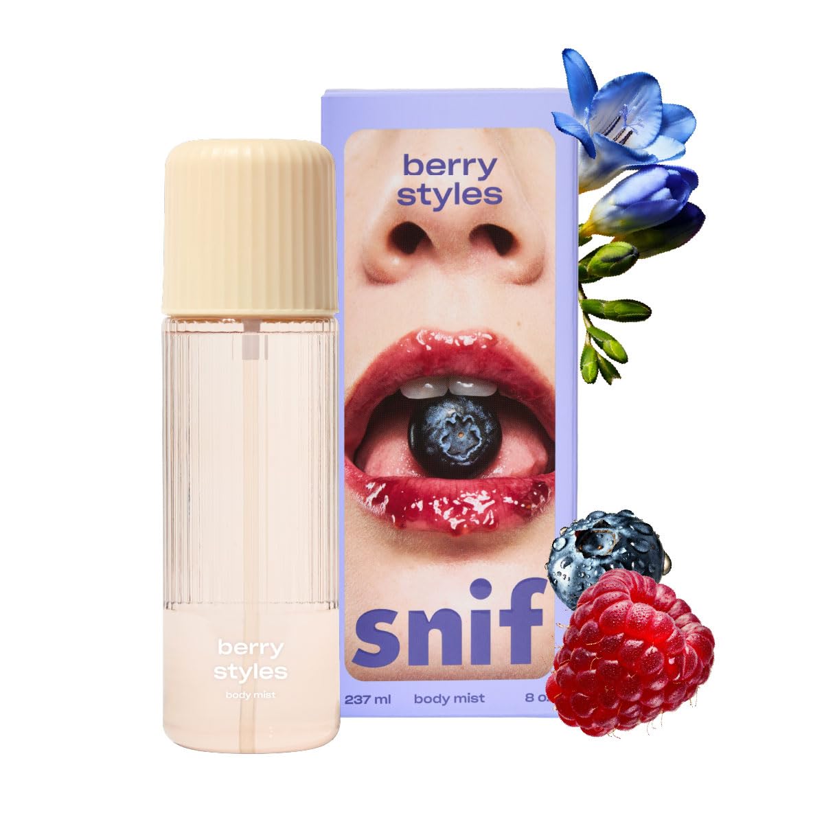 Berry Styles Body Mist - Fruity Gourmand Fragrance for Body & Hair | Blueberry, Raspberry & Vanilla, 2.5oz