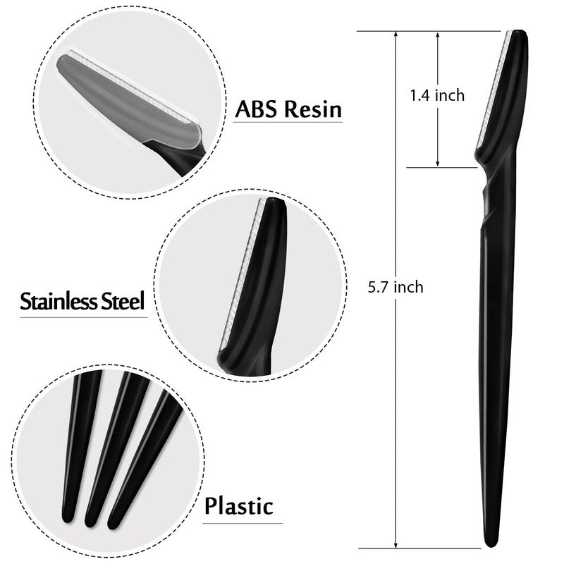 HFATMOS 12 Pcs Eyebrow Razors, Face Razors Multipurpose, Exfoliating Dermaplaning Tools, Eyebrow Trimmers Shaver with Protective Cover, Facial Hair Removal for Women Men Body Use