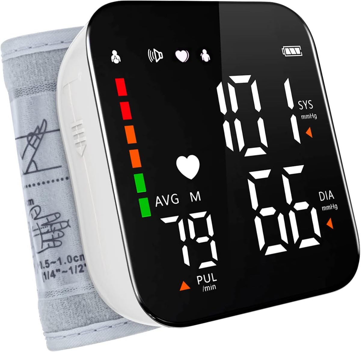 Wrist Blood Pressure Monitor - Automatic Talking Digital Cuff with LED Display | Adjustable for Home Health Care