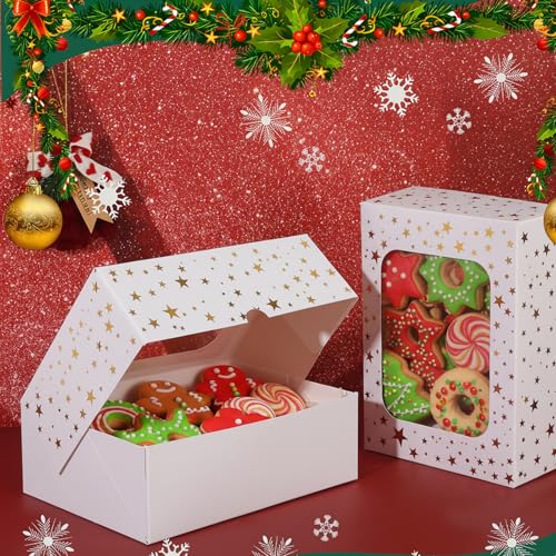 12 Pack Cookie Boxes with Window - Gold Star Dessert Packaging