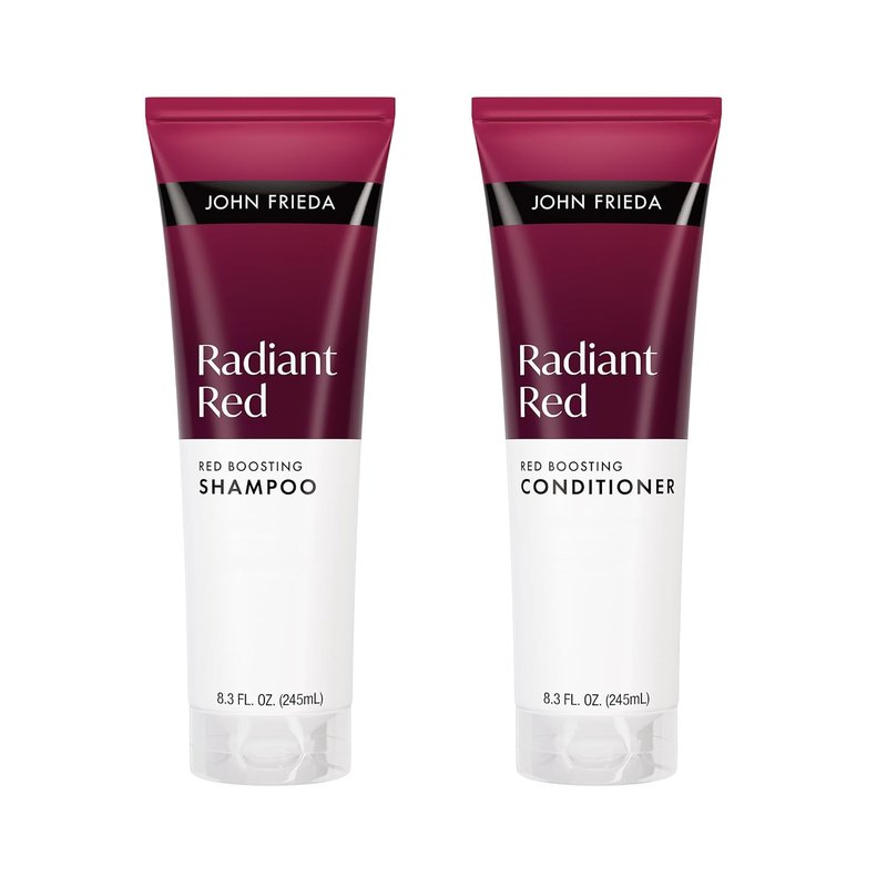 John Frieda Radiant Red Shampoo & Conditioner Bundle - Boost Color & Shine, 8.3 Fl Oz | Pack of 2