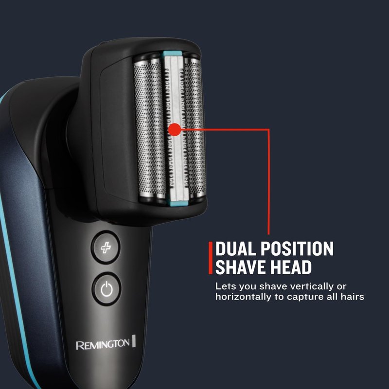 Remington Balder Head & Face Shaver with Microscreen Thin Foils, FlipFlex Dual-Position Head, Intercept Trimmer, Turbo Boost, Cordless Wet/Dry Electric Razor