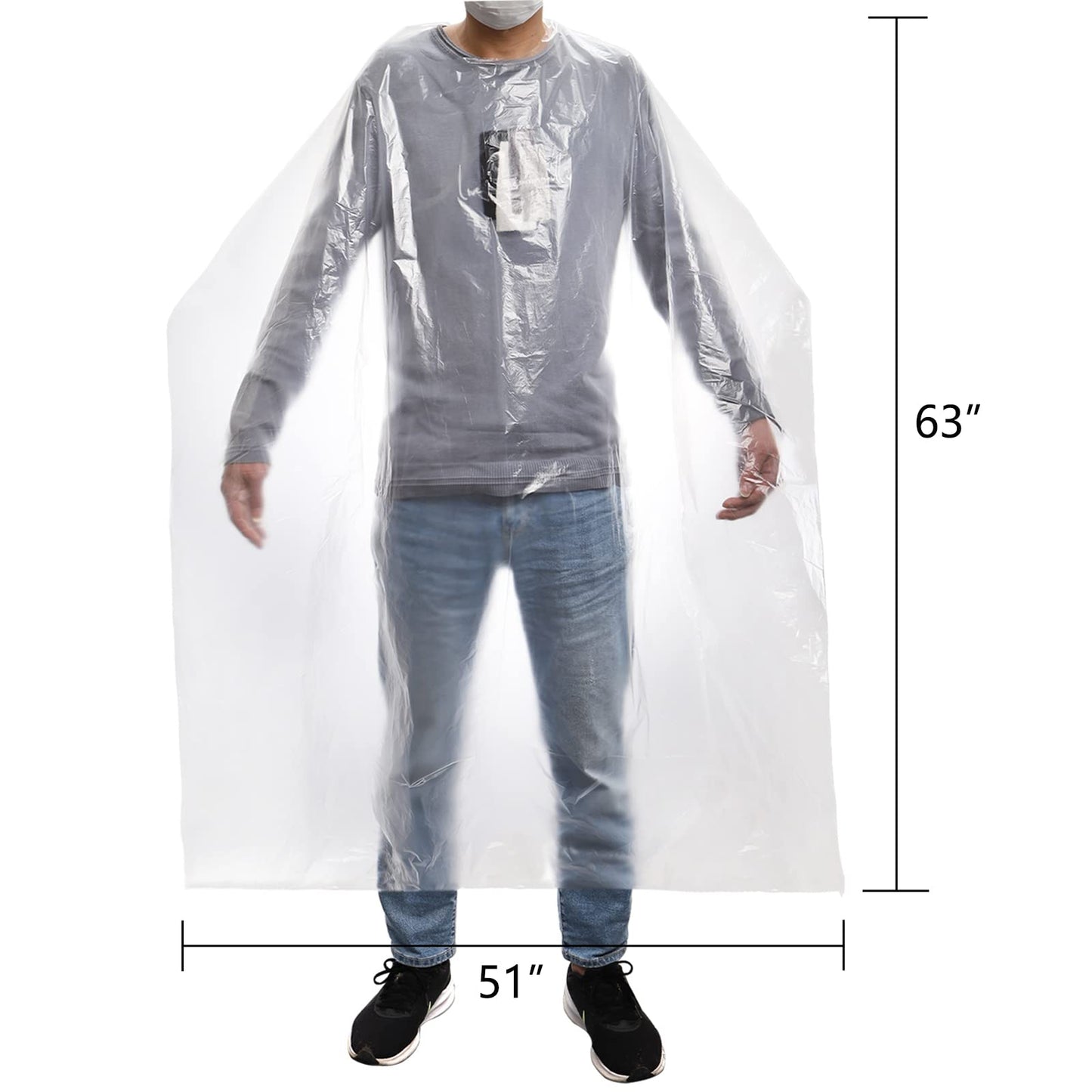 Hedume 120pcs Disposable Capes Hair Salon, 63 x 51 In Hair Cutting Cape, Disposable Barber Cape, Waterproof Shampoo Capes for Barber Shop, Beauty Salon, Home Hairdressing, Hair Coloring