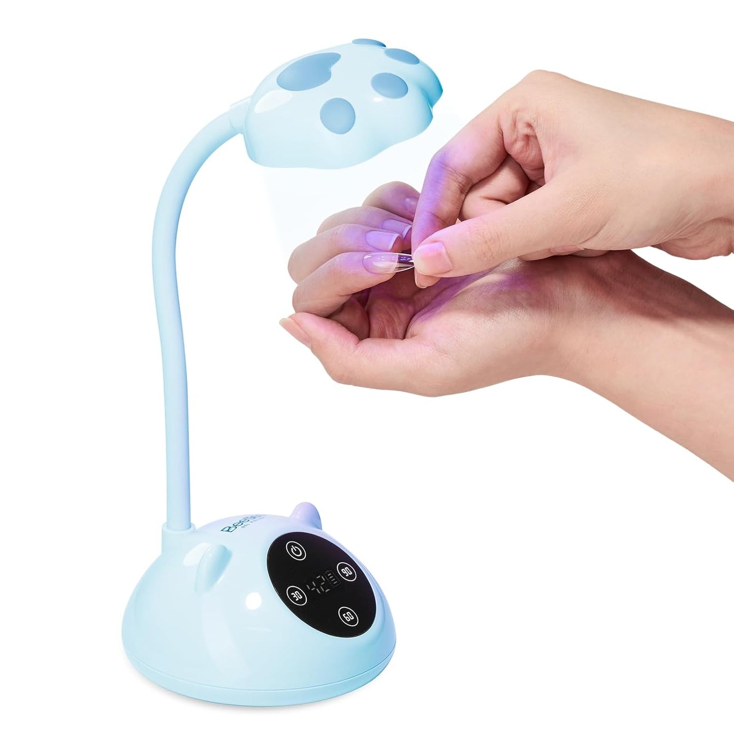 Beetles Gooseneck UV Nail Lamp - Mini LED Nail Light with 3 Timer Settings | Cordless Gel Polish Dryer