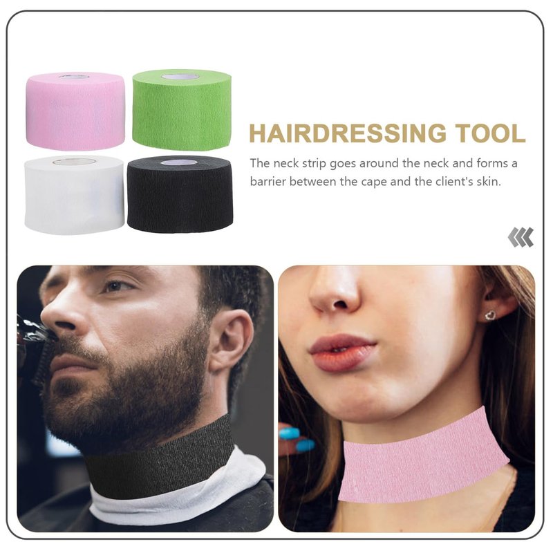 FRCOLOR Barber Neck Protection Paper Strips 4.13X4.13 Inch Stretchy Neck Wraps Disposable Papers for Hair Cutting Dyeing Salon Use Comfortable Fit