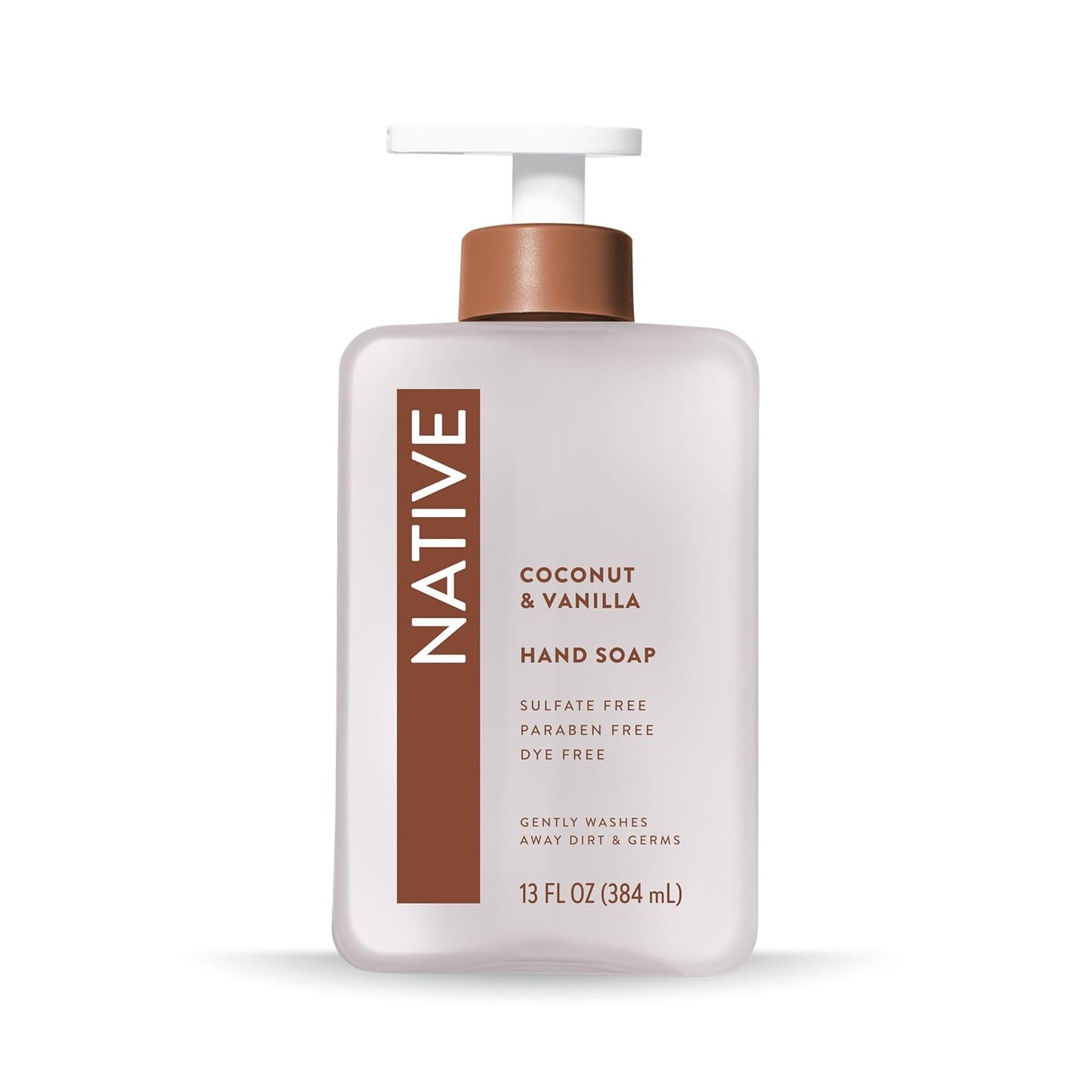 Native Liquid Hand Soap - Coconut & Vanilla Scent | Non-Drying Formula, Plant-Based Cleansers, 13 oz Bottle