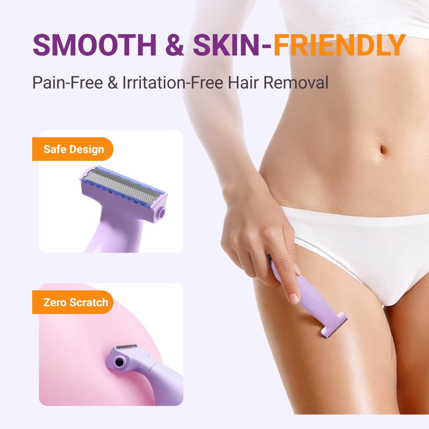 UNIMIKO Bikini Trimmer for Women, 3-in-1 Painless Womens Electric Razors & Pubic Hair Trimmer, Waterproof Womens Shaver with Ceramic Blades, USB Rechargeable Lady Groomer for Legs Underarm Face,Pink