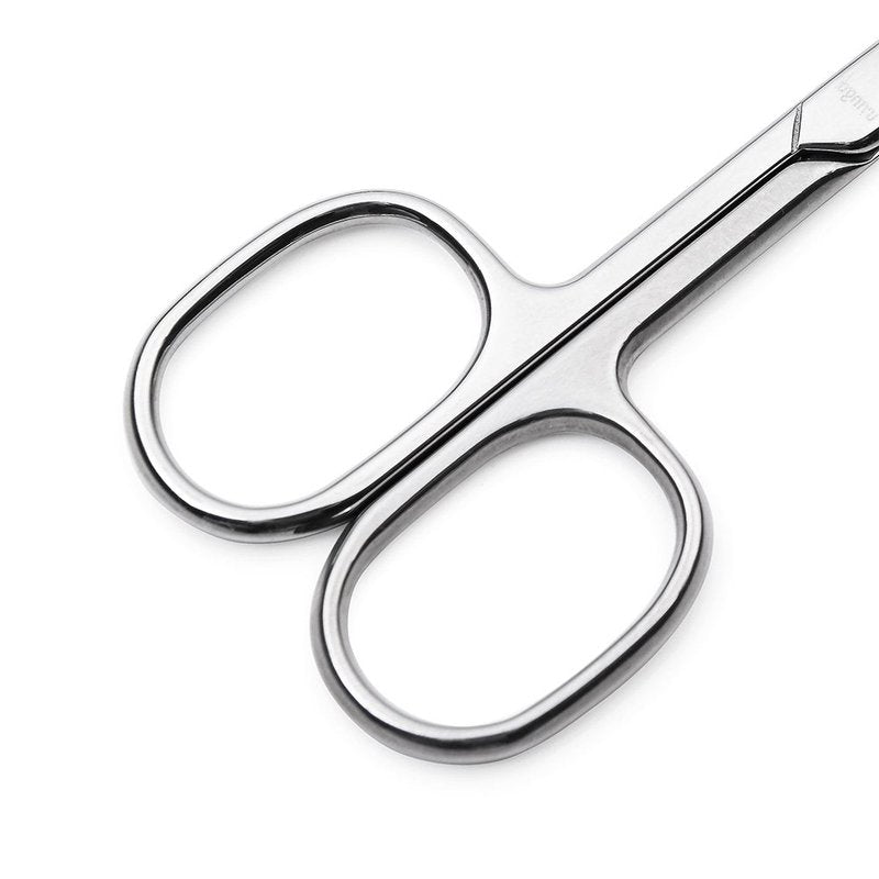 LIVINGO Premium Manicure Nail Scissors, Multi-purpose Stainless Steel Cuticle Beauty Grooming Kit for Eyebrow, Eyelash, Dry Skin Curved Blade 3.5 inch