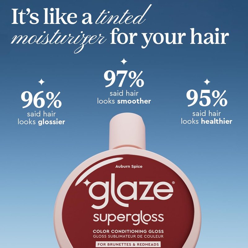 Glaze Color Conditioning Gloss - Tinted Moisturizer for Brown & Red Hair | Boosts Shine & Repairs Damage - Auburn Spice, 6.4 oz