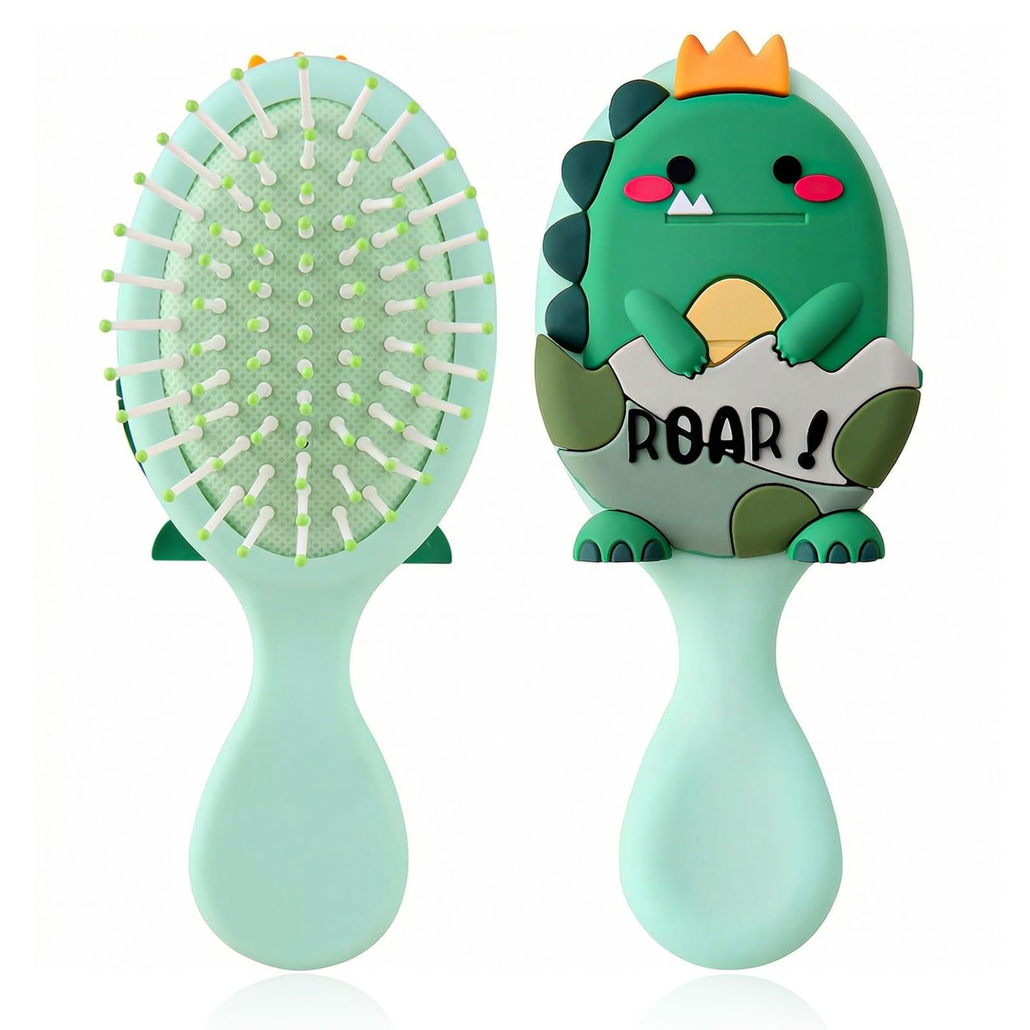 Toddler Hair Brush, Mini Baby Hair Brush for Kids, Travel Brushes for Boys & Girls, Detangler Brushes for Thin or Thick Hairs with Air Cushion (Green)
