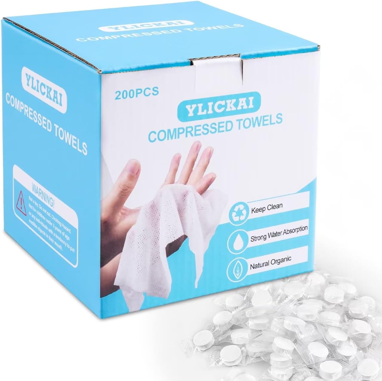Compressed Towels - 200 PCS Disposable Portable Hand Towels for Travel | Camping & Home Use