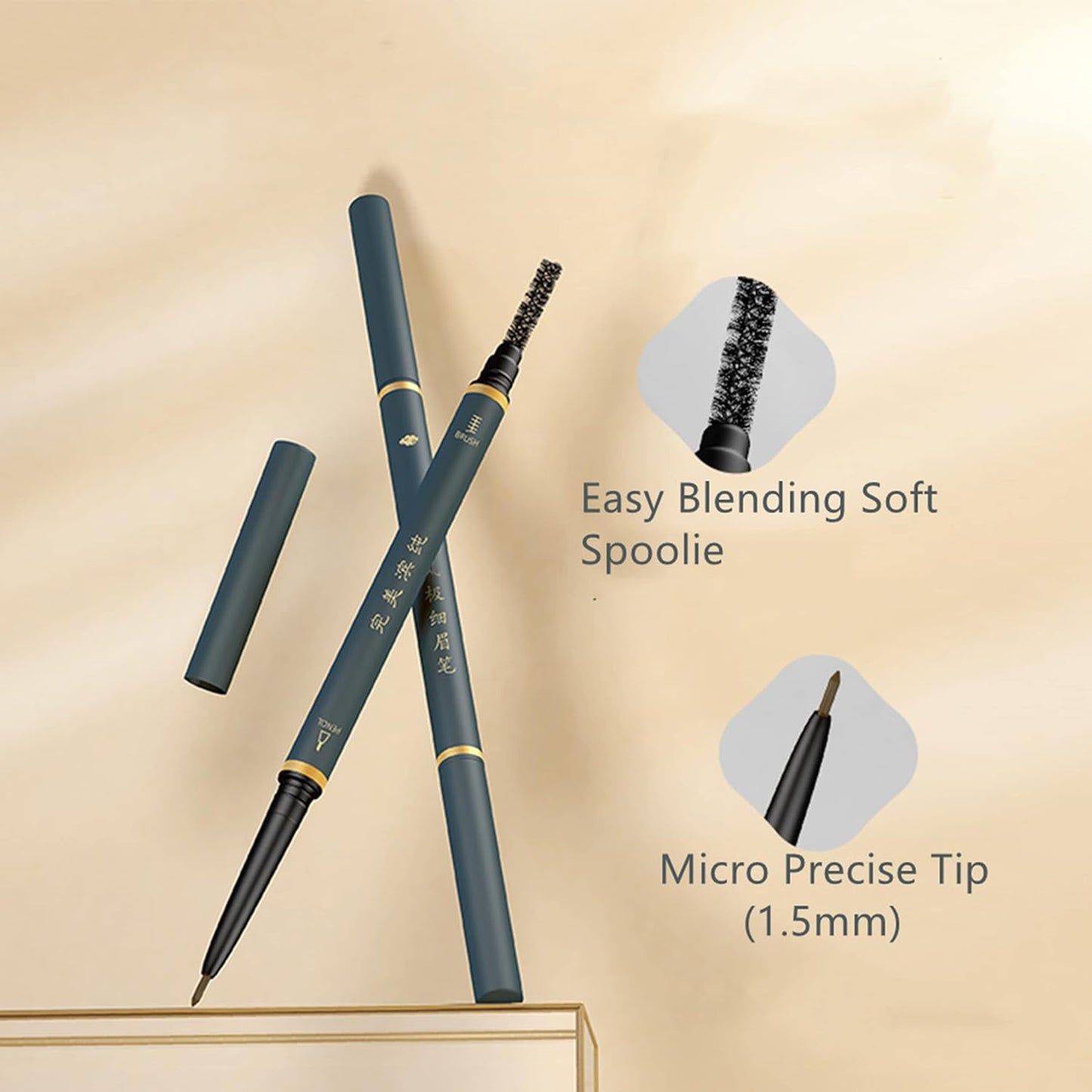 Eyebrow Pencil Set - 3 PCS Waterproof Micro Brow Pencils with Brush & Razor | Ultra-Fine Makeup Tools for Women
