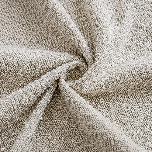 Cozy Boucle Throw Pillow Cover - 12x20 Inch Light Beige Accent