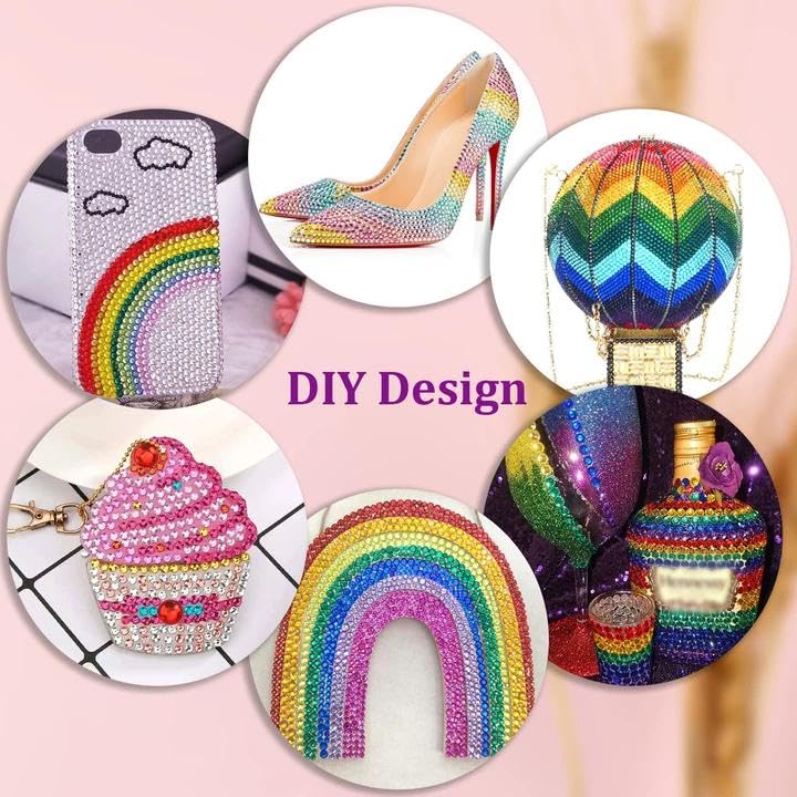 TINKRSTUFF 30000Pcs Multicolor Resin Rhinestones with B7000 Glue Set