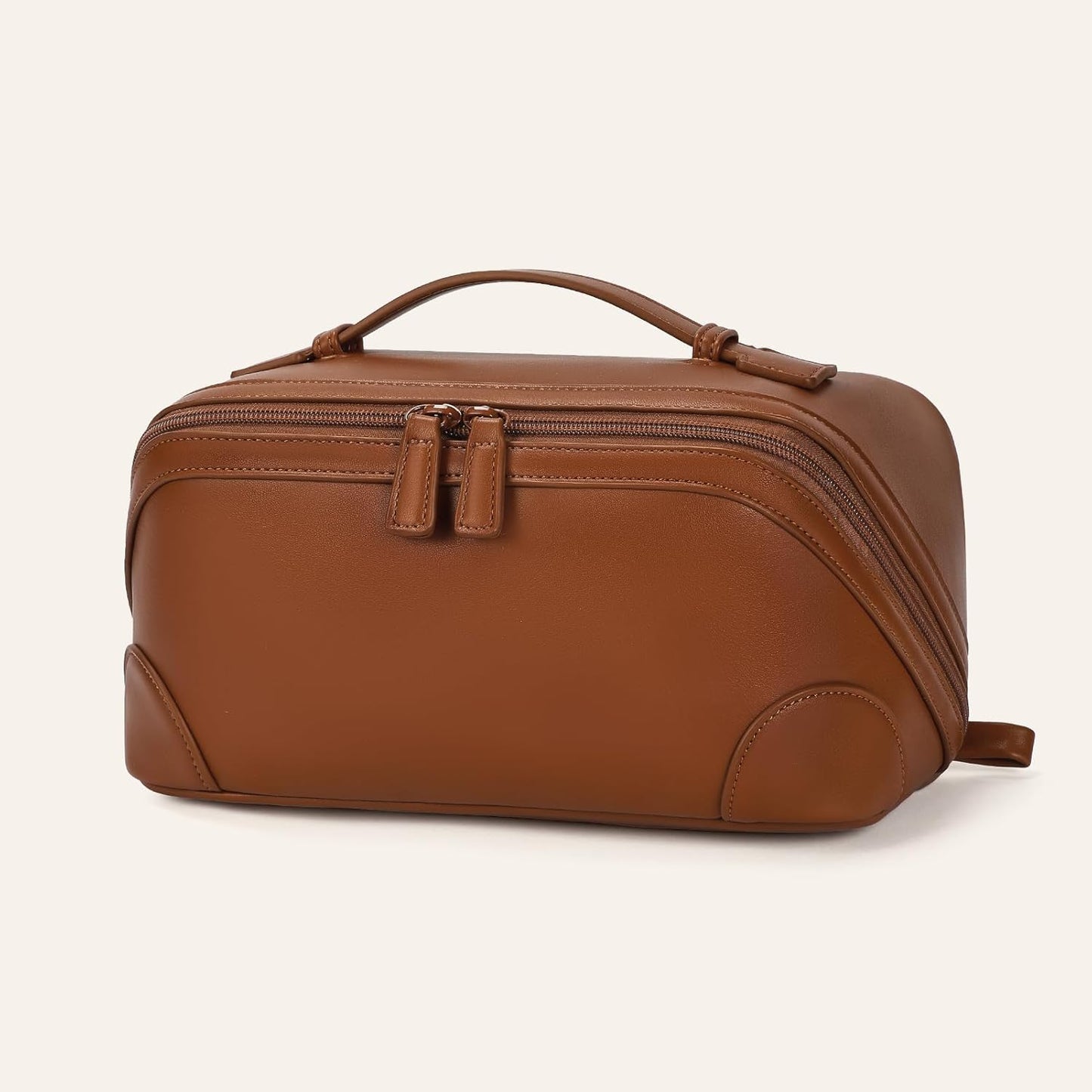 Travel Makeup Bag for Women - Large Capacity Waterproof PU Leather | Portable Cosmetic & Toiletry Organizer