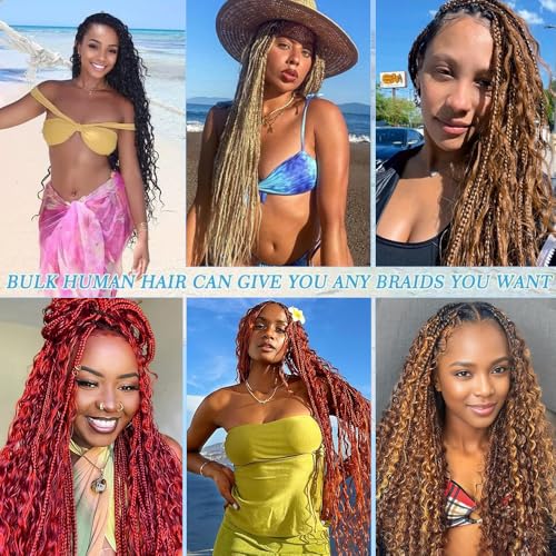 30 Inch Deep Wave Human Braiding Hair Extensions - Light Brown