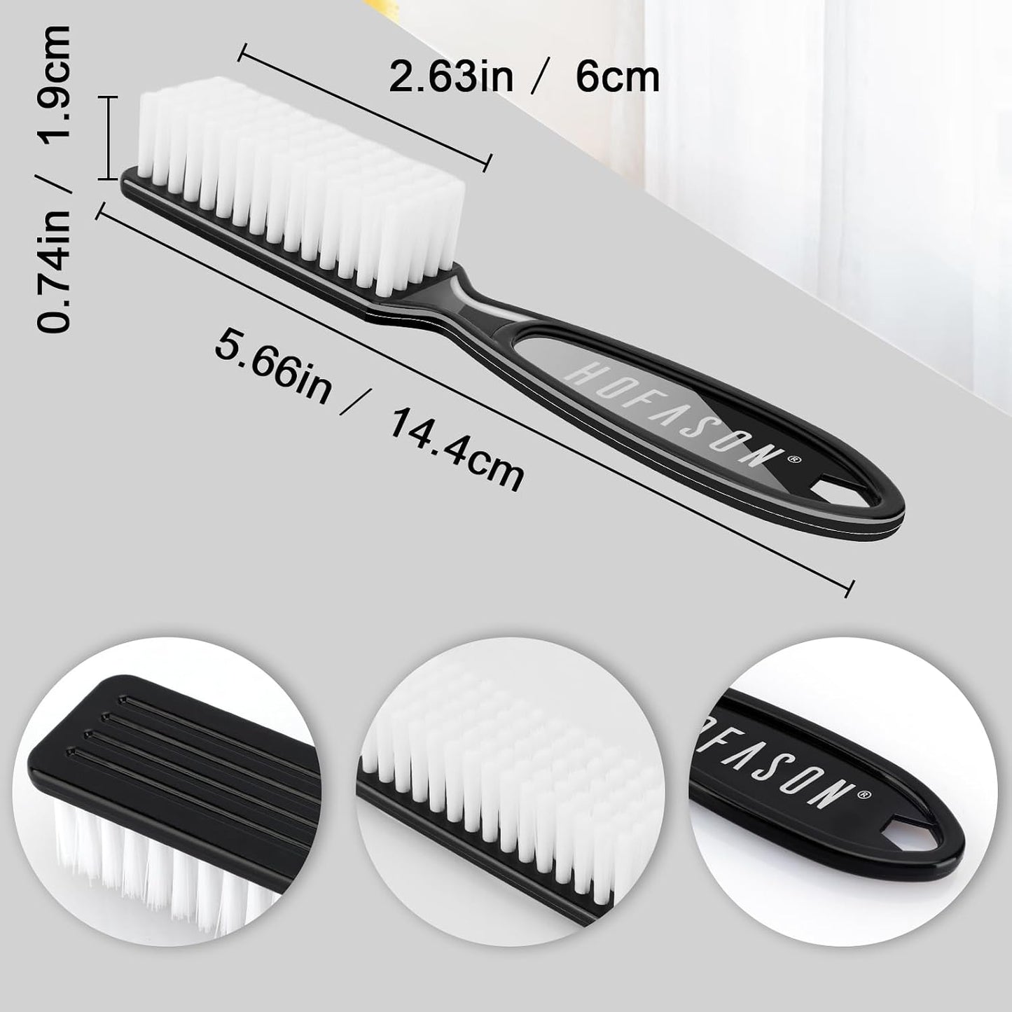 Nail Brush Set - 6 Pack Cleaning Brushes for Fingernails & Toenails | Ergonomic Grip for Manicure & Pedicure (Black)