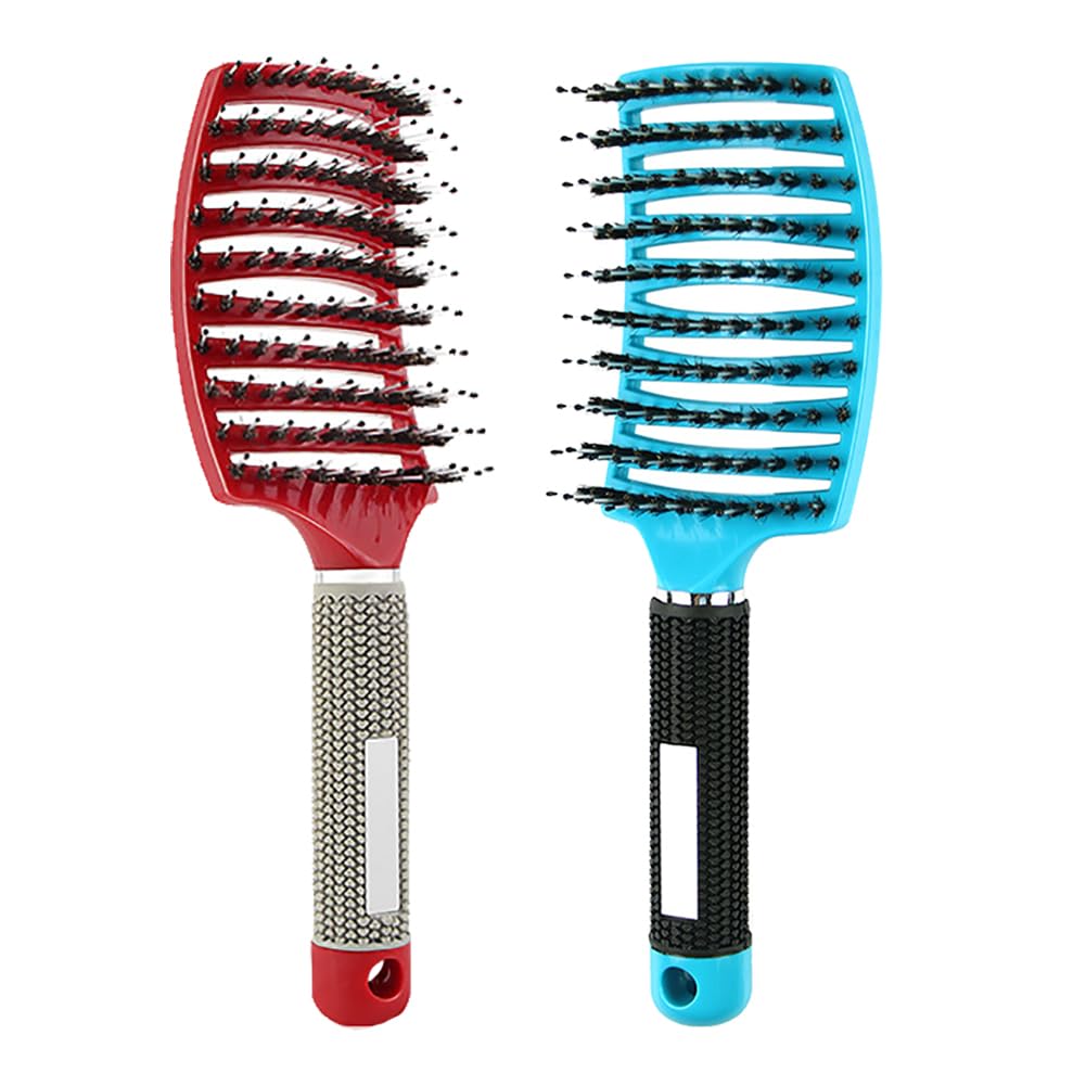 Ultra Detangling Brush - Magical Hairbrush for Wet or Dry Hair | Fast Drying, Massage Design (Pink & Purple)