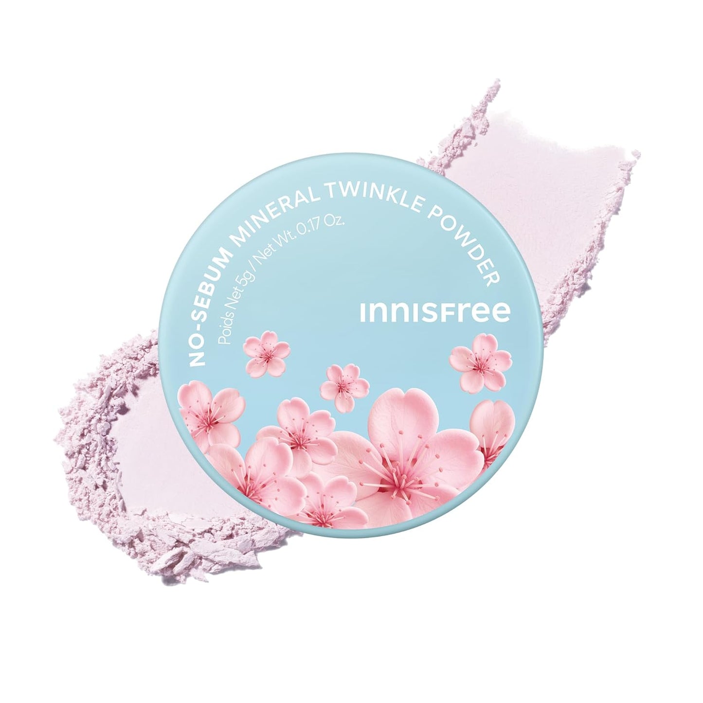 Innisfree No Sebum Powder - Limited Edition Pink & Peach Loose Powder for Brightening & Mattifying | All Skin Types, Cherry Blossom