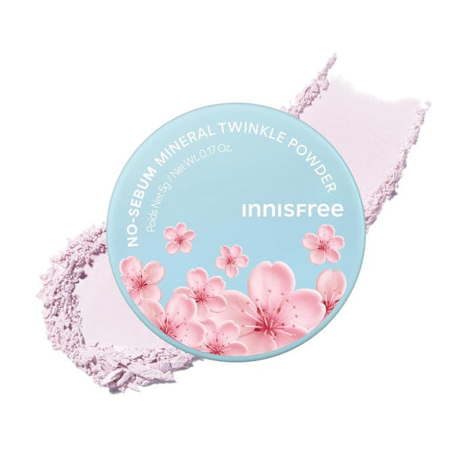 Innisfree No Sebum Powder - Limited Edition Pink & Peach Loose Powder for Brightening & Mattifying | All Skin Types, Cherry Blossom