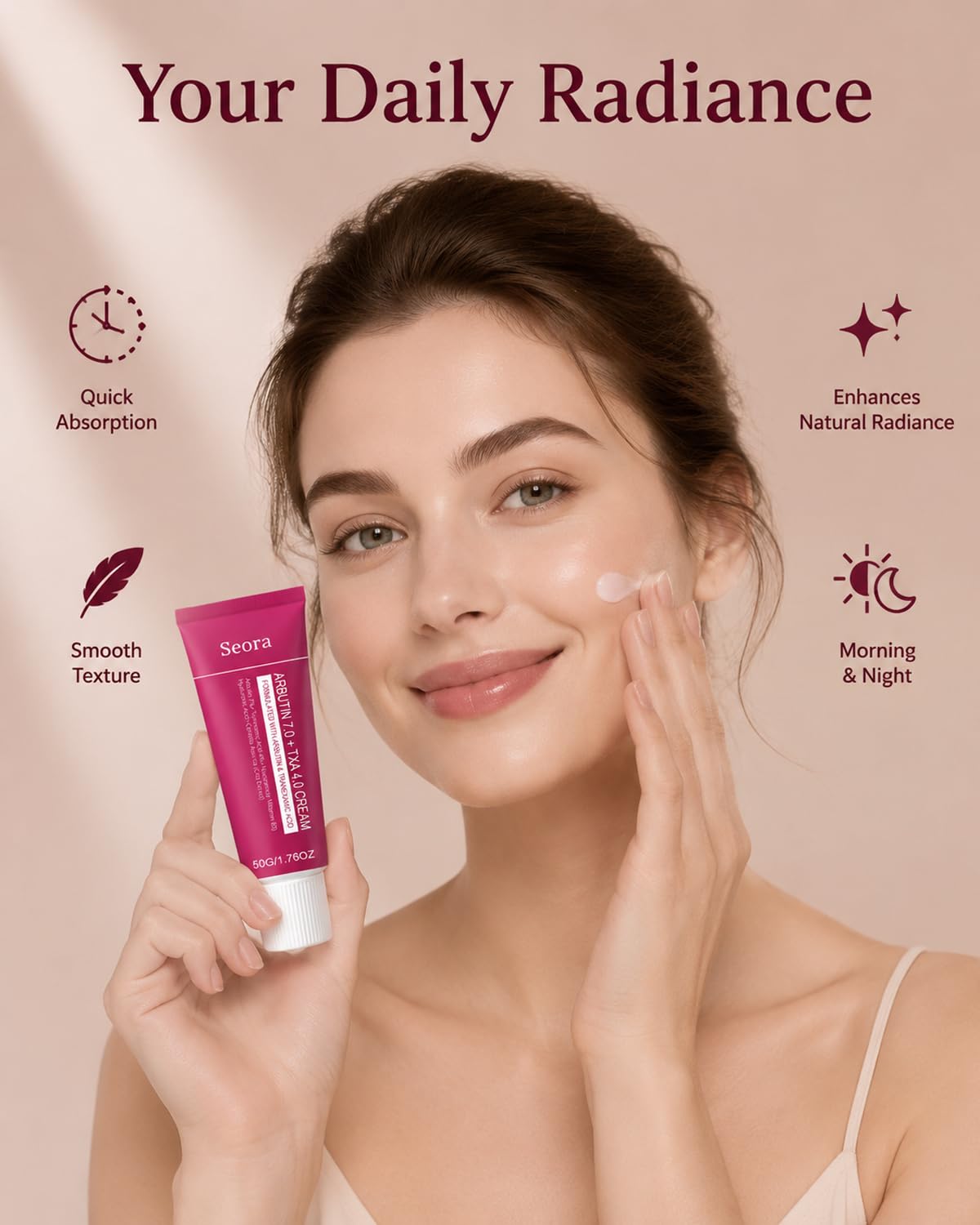 Korean Arbutin Brightening Cream - Hydrating Moisturizer for Even Skin Tone | All Skin Types (1PC)