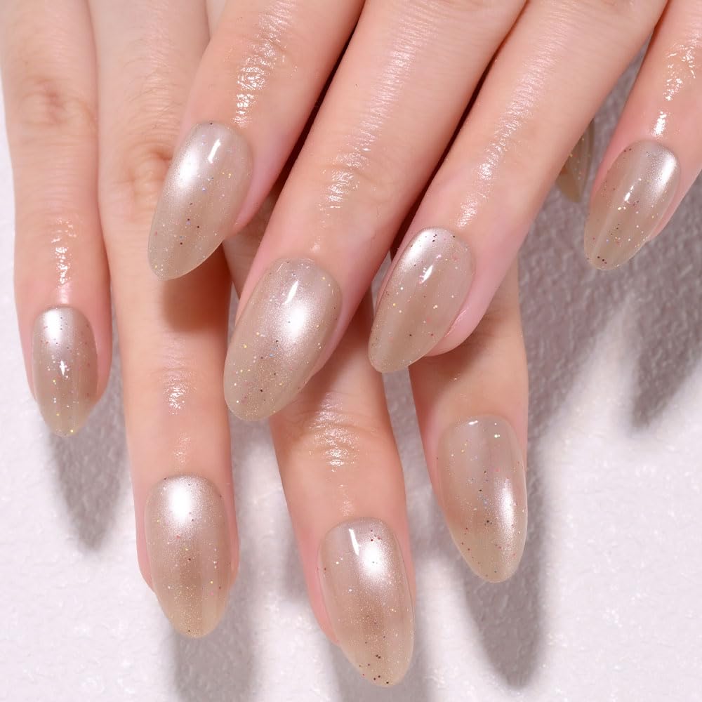 Ombre Press-On Nails - White & Light Pink Coffin Acrylic Design | 30 Pcs Reusable DIY Nail Art Kit for Women