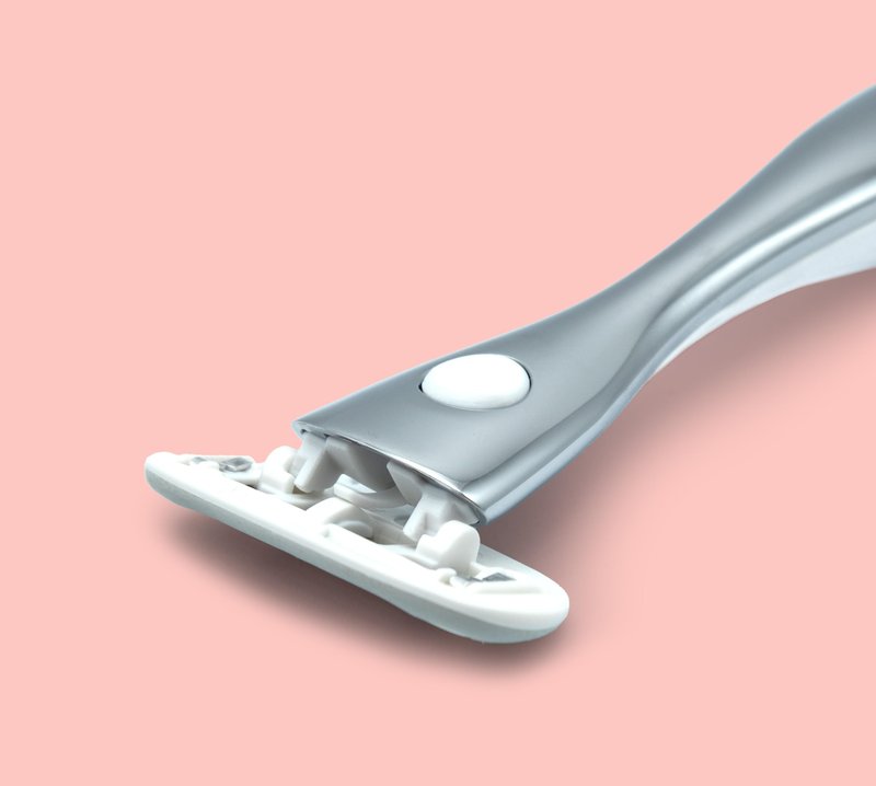 Riv Women's Luxury Razor Starter Kit — Weighted Handle, 5-Blade Cartridge System for Sensitive Skin, No Nicks, Moisturizing Strip — 2 Refills Included