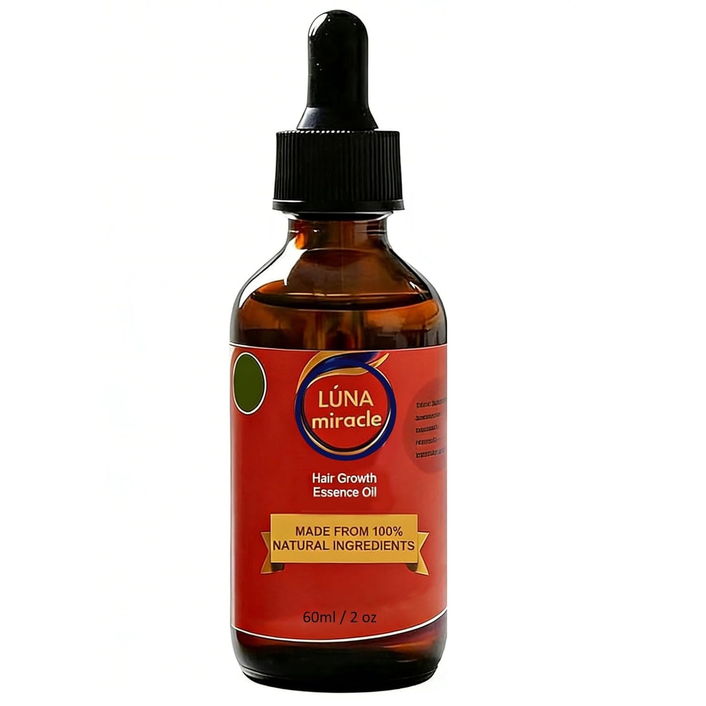 Luna Miracle Hair Growth Oil - 100% Natural Essence for Frizzy & Damaged Hair | 2 Ounce (2PCS)