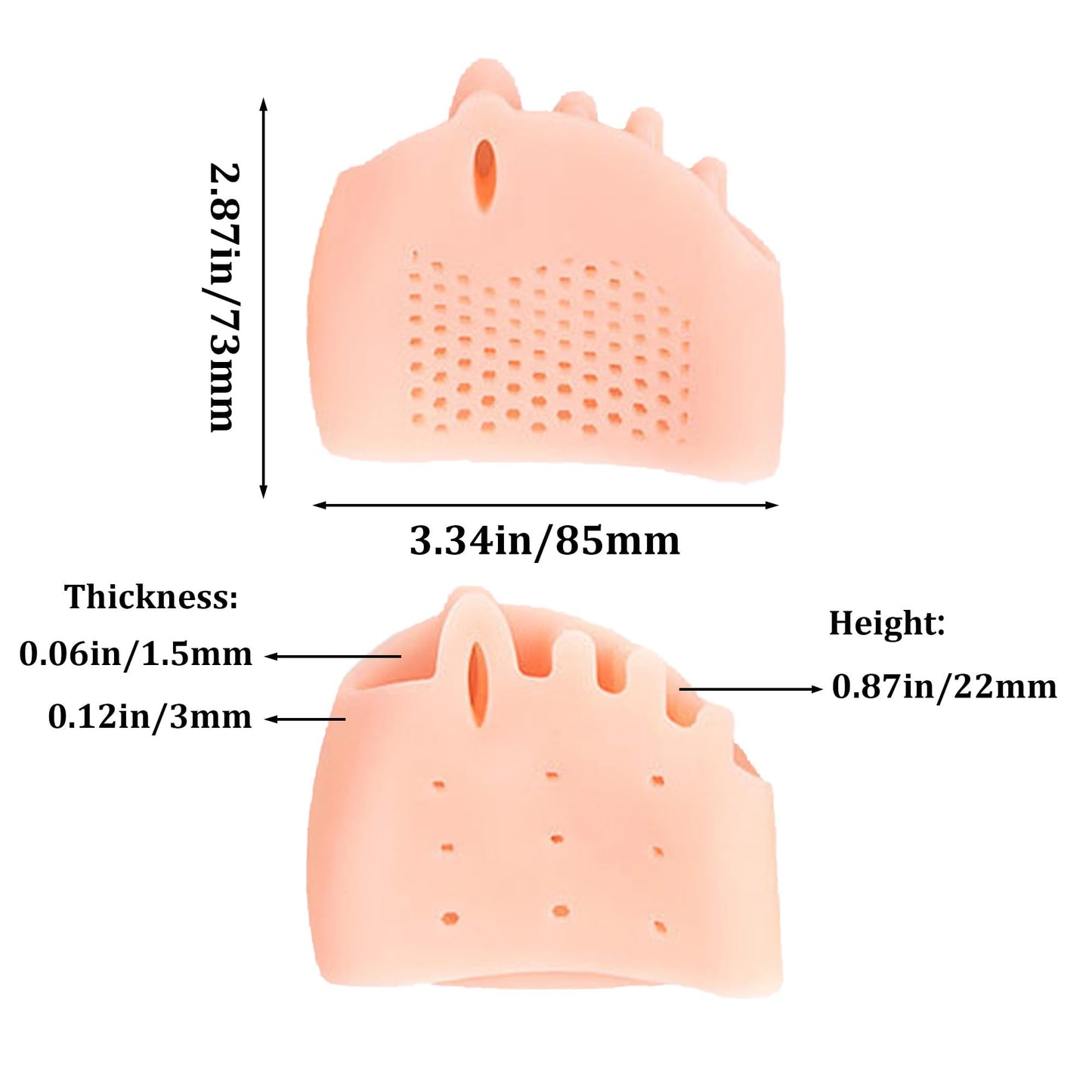 4 Pairs Silicone Toe Separators for Women Breathable Soft Gel Toe Spacers, Overlapping Toes Corrector, Gel Ball of Foot Cushions, Toe Straightener for Women and Men (Yellow)