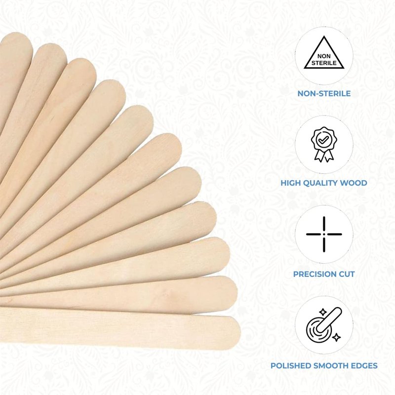 ForPro Professional Collection Premium Wood, Non-Sterile, Hair Removal Waxing Applicators, Medium, 4.5” L x .375” W, 500-Count
