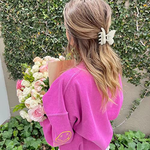 Canitor Pack of 4 Butterfly Claw Hair Clips 2.7" Medium Hair Accessories for Women & Girls Style-05