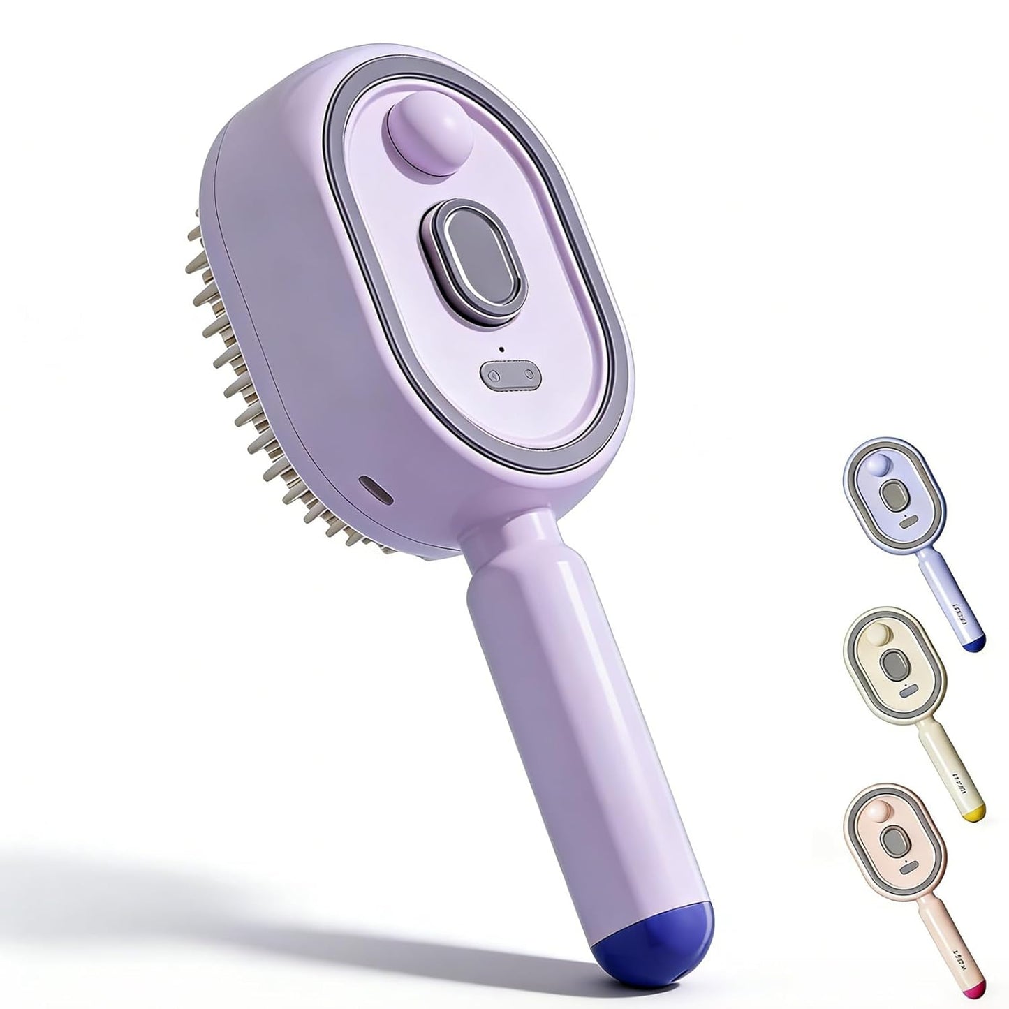 Electric Steam Brush - Rechargeable Misting Detangling Straightener | USB-C Styling Tool for Short Hair (2PCS-B)