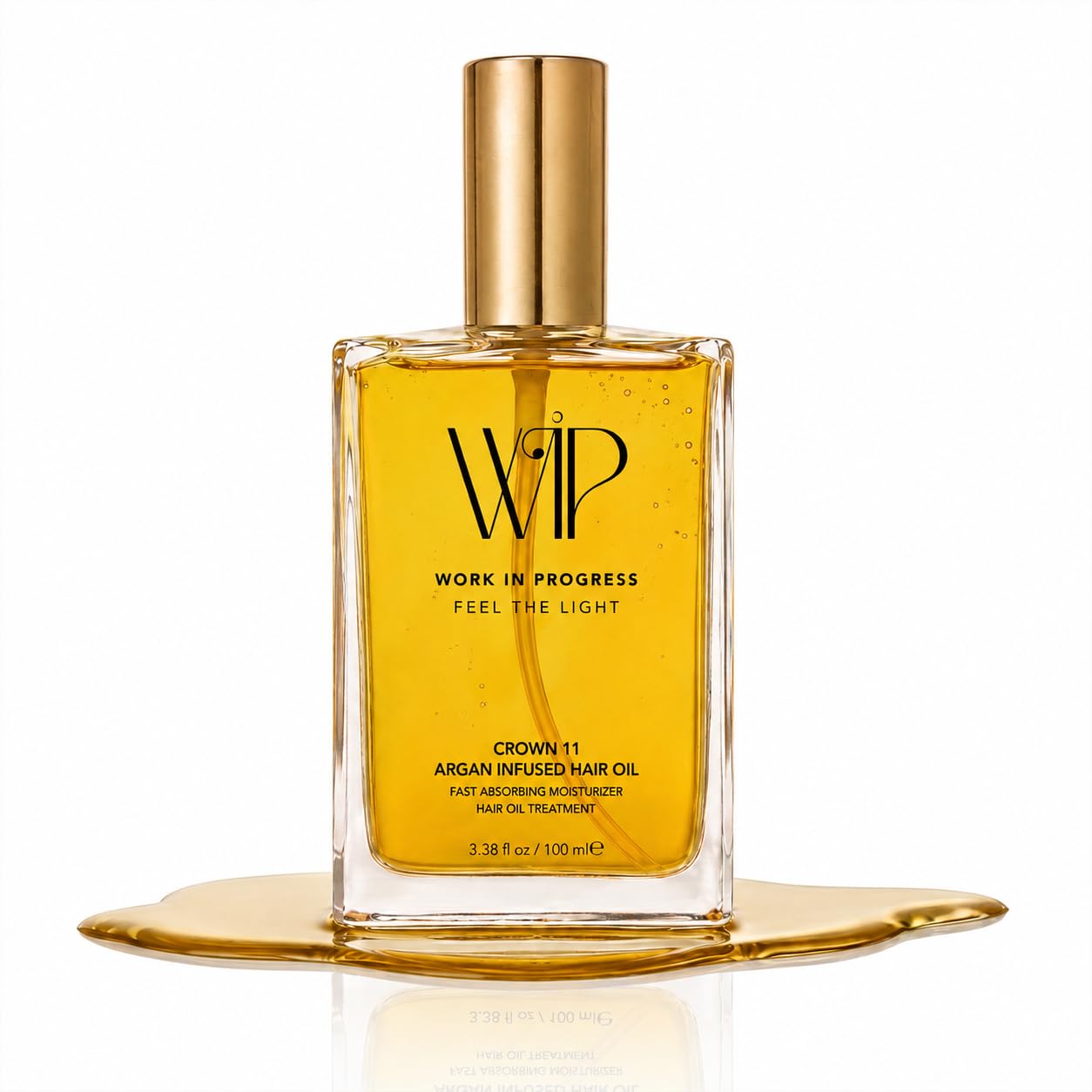 Wip Hair Oil - Crown 11 Argan Infused Hair Oil - Hair Heat Protectant Oil for Frizz Control - Adds Shine and Smooths Split Ends - Color Safe Formula - Paraben, Phthalate and Sulfate Free - 100ml