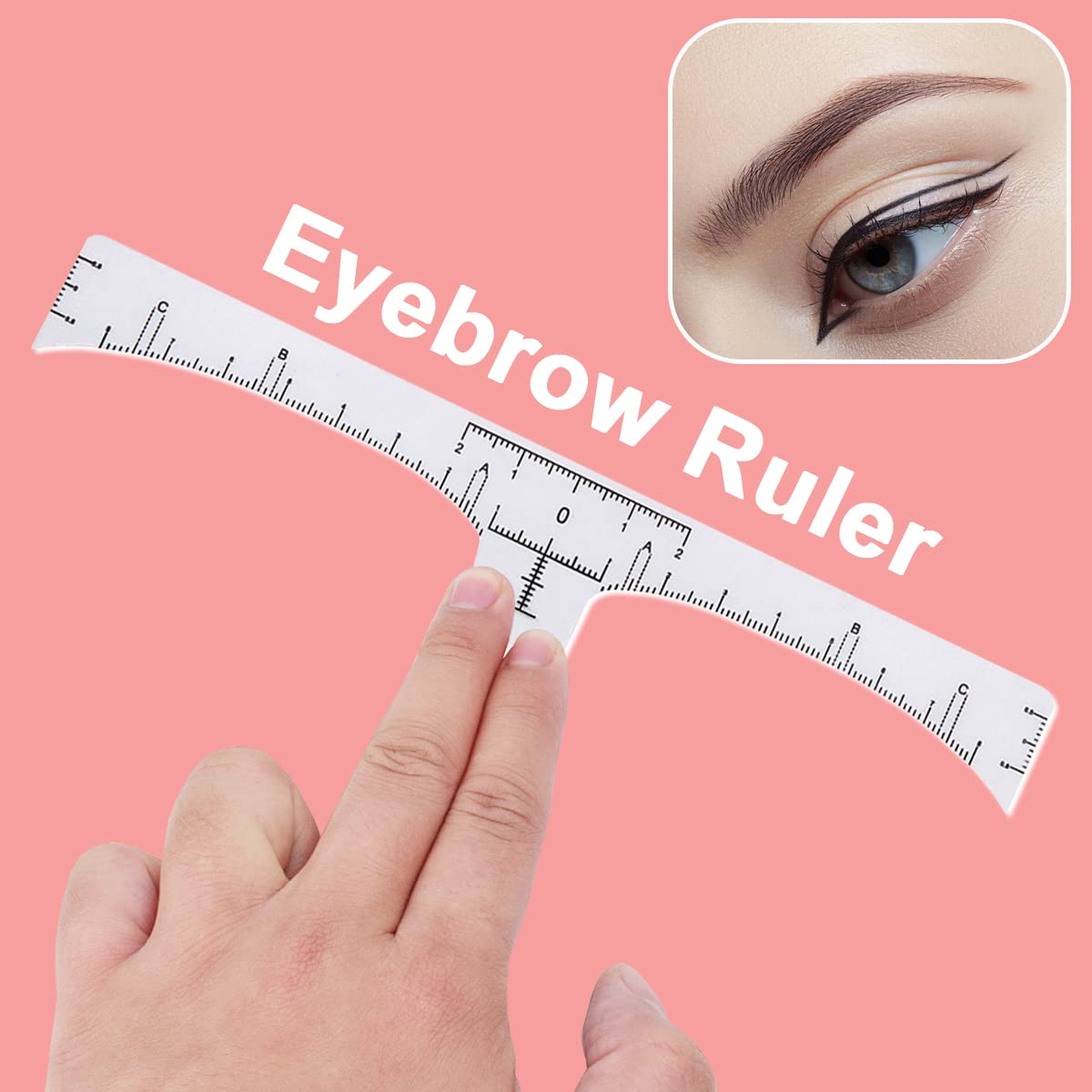 Eyebrow Ruler - 100 Pack Disposable Microblading Adhesive Stencil Guide | Precision Measuring Tool