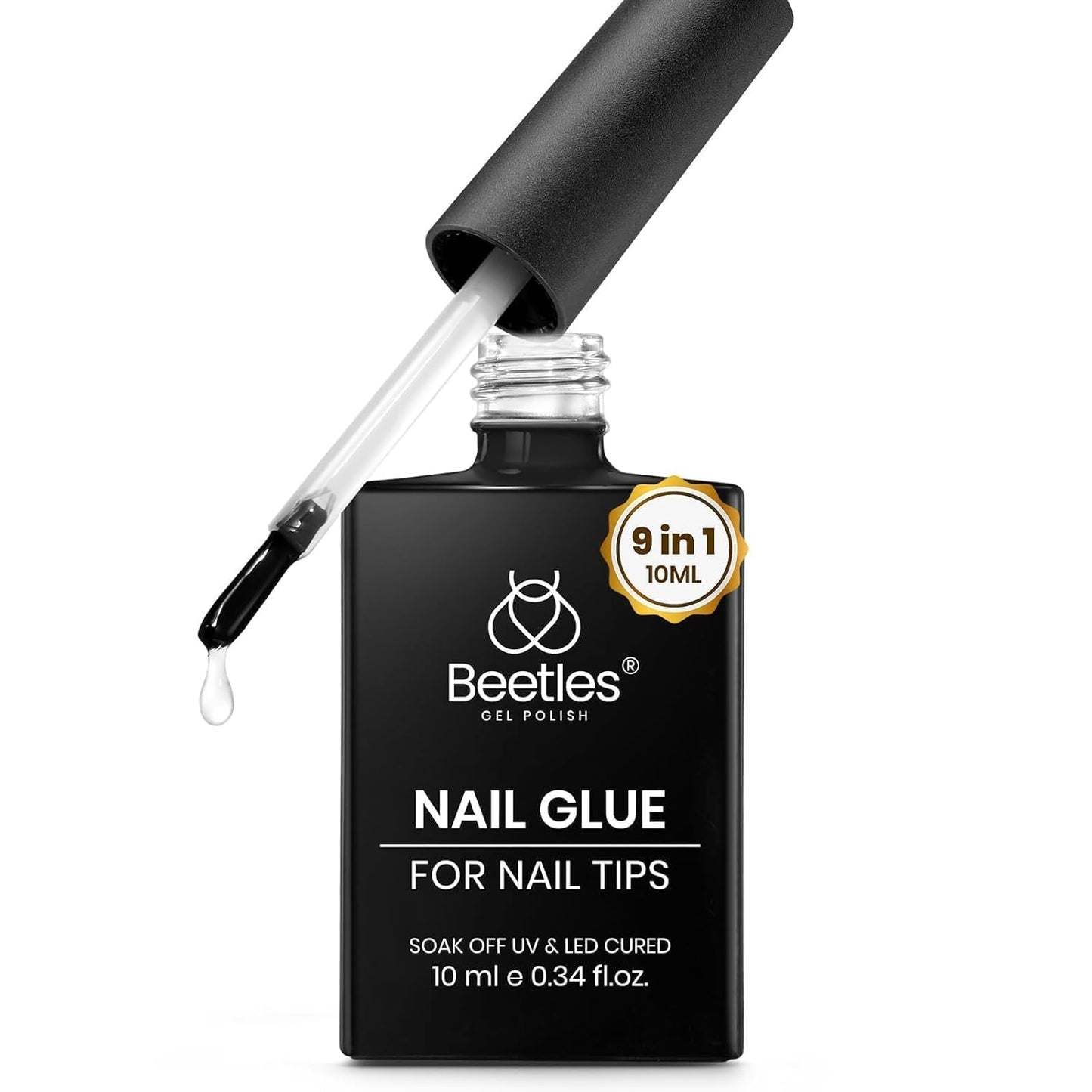 Beetles Gel Nail Kit - Medium Square Half Matte Gel Tips with Dehydrator & Primer | Easy DIY Acrylic Extension Set for Women