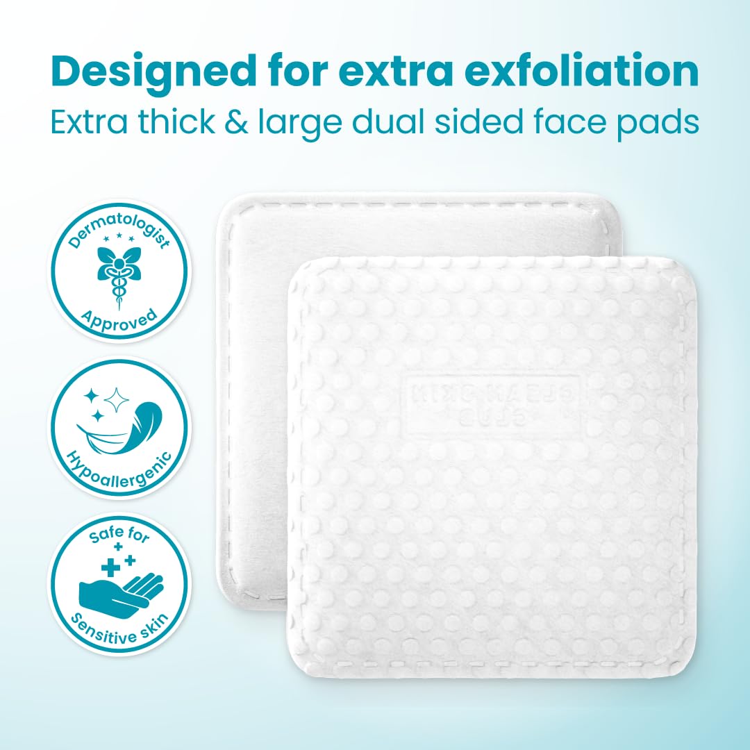 Clean Skin Club Blemish Control Face Pads - Extra Large Dual-Sided, 100% Bio-Based, 60 Count