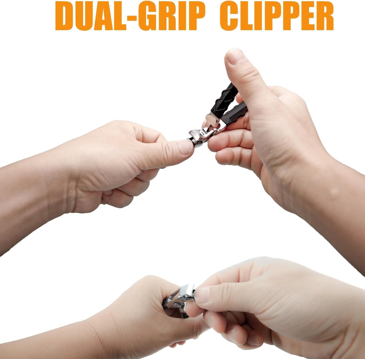Heavy Duty Angled Head Wide Jaw Clippers - Ingrown Toenail & Thick Nail Cutter for Seniors | Long Handle, 4 Pcs