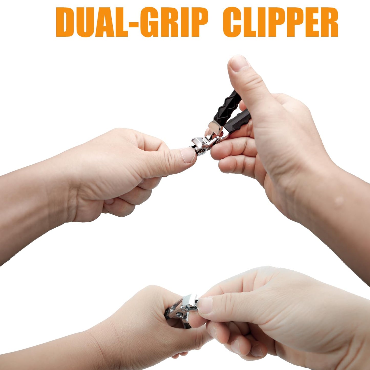 Heavy Duty Angled Head,Wide Jaw Clippers for Seniors and Man,Ingrown Toenail,Thick Nail.Long Handle, Slanted Nail Cutter for Men,Women,Pregnant,Elderly.4Pcs
