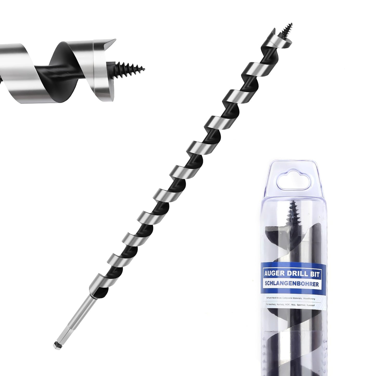 1 inch X 11.8 inch Auger Bit for Wood, 26x300mm Hex Long Auger Drill Bit for Wood, Hard Wood,Ship, Composite Materials, Drywall and DIY Projects