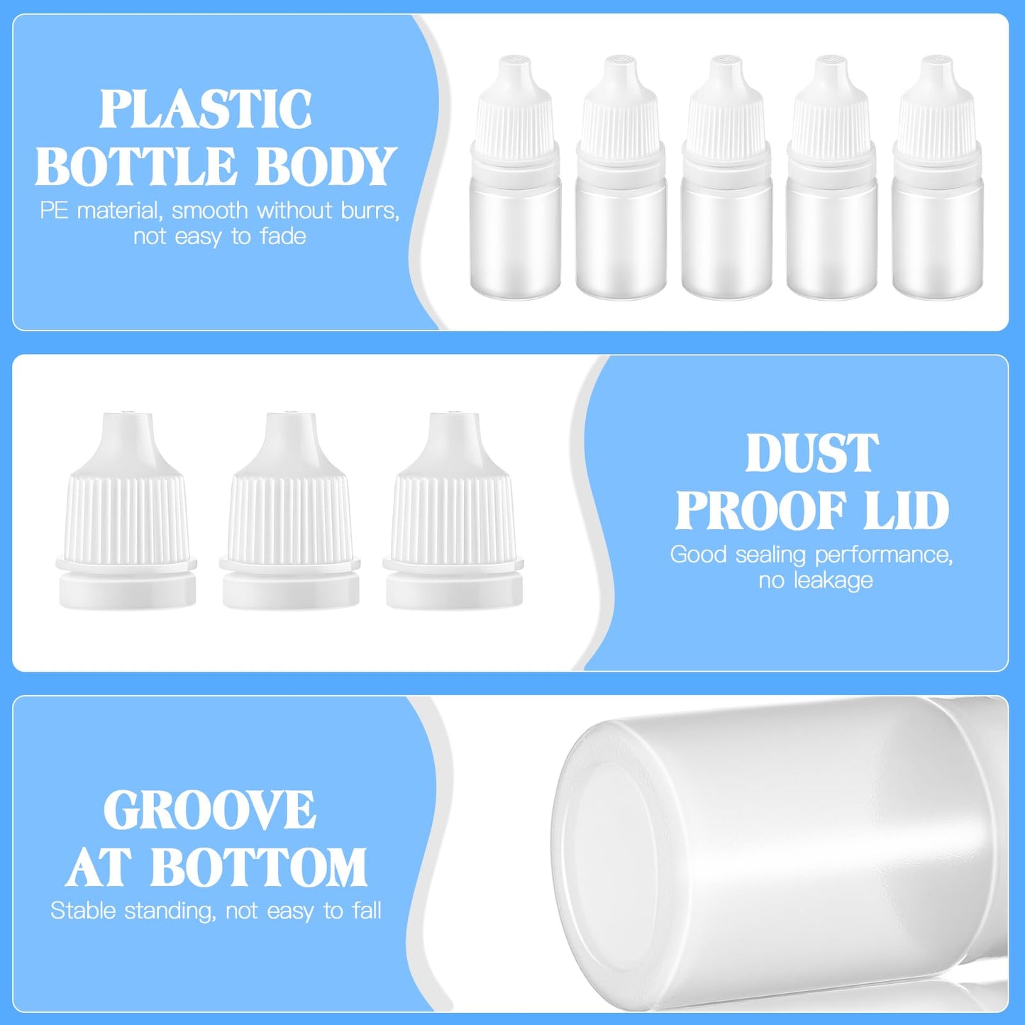 SUPVOX 10 Pack Small Plastic Dropper Bottles 1.77In Eye Dropper Squeeze Bottles with Leak-Proof Caps Mini Liquid Dispenser for Travel and Storage