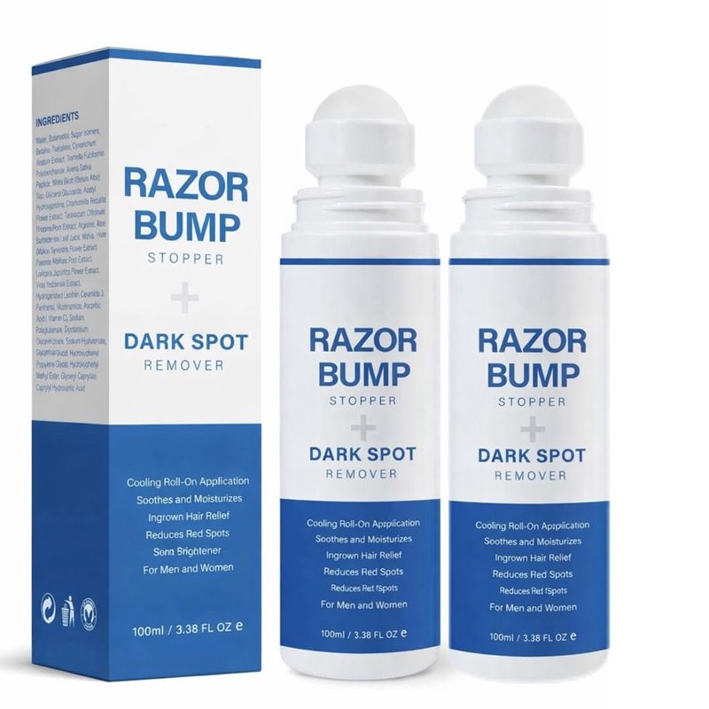 Sielkin Razor Bump Stopper with Ingrown Hair Treatment: Razor Bumps Treatment for Men and Women, After Shave Solution for Ingrown Hairs and Razor Burns, Roll on Applicator - 3.38 Fl Oz (Pack of 2)