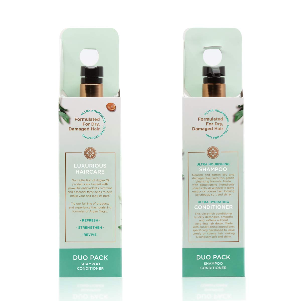 Argan Magic Ultra Shampoo and Conditioner Combo Pack for Dry and Damaged Hair - Revives & Dehydrated Brittle Hair | Detangles, Smooths & Softens | Paraben Free, (32 oz)